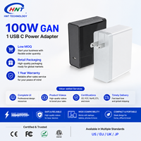 Chargeur rapide USB C PD GaN 100W, adaptateur secteur pliable à un seul port avec câble tressé de 2 m 5A, chargeur OEM ODM en gros pour ordinateur portable