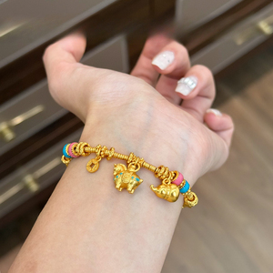 Pulsera de Lujo de Alta Gama con Caballo Pequeño en Oro Arena, Estilo Vintage, Delicada, Elegante y Versátil, Joyería de Mano del Zodíaco para <span class=keywords><strong>Mujer</strong></span> - Product Image 3
