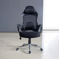 Chaise de Gaming Ergonomique en Maille avec Support Lombaire et Appui-tête Réglables, Dossier Haut, Inclinaison à 125°, Siège Pivotant Réglable en Profondeur et Fonction Rafraîchissante