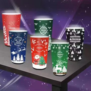 Gobelet lumineux automatique LED personnalisé pour Noël et le Nouvel An, en matériau PP/PC, qualité alimentaire, 12/14/16 oz, pour bar/fête, <span class=keywords><strong>France</strong></span> - Product Image 5
