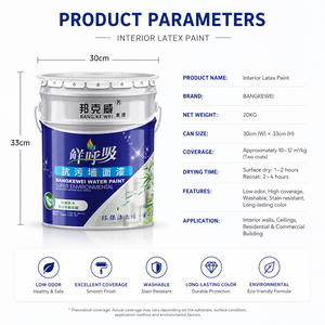 Pintura de Látex para Interiores de 20 KG, Bajo Olor, Lavable, Antimanchas, Pintura de Emulsión a Base de Agua para Paredes Interiores del Hogar - Product Image 3