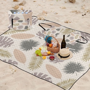 60X80in Hawaii Tropical Flowers Custom Anthurium Print Waterproof Picnic Quilted Foldable Hand Bag Washable Camping Blanket Mat - Product Image 6