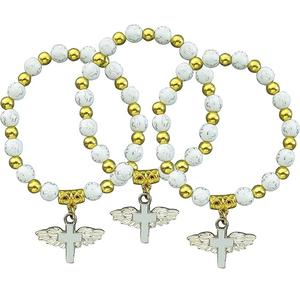 Bracelet en acrylique avec ailes d'ange - <span class=keywords><strong>Cadeau</strong></span> mignon pour baptême et communion, souvenir de baby shower pour fête de Pâques - Product Image 2