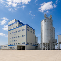 Ligne de production complète d'aliments pour volailles et bétail 5-18t/h, usine de fabrication d'aliments pour poulets et bovins avec silo et structures en acier
