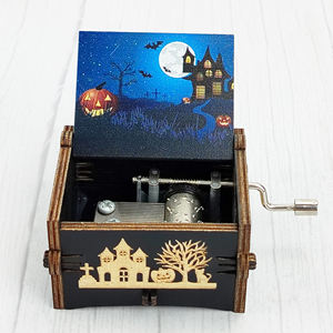 Caja <span class=keywords><strong>de</strong></span> música <span class=keywords><strong>de</strong></span> terror <span class=keywords><strong>de</strong></span> madera pequeña personalizada al por mayor para la Nochebuena Halloween como regalo <span class=keywords><strong>de</strong></span> vacaciones - Product Image 5