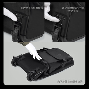 Large Capacity Trolley <b>Backpack</b> <b>Waterproof</b> Oxford Cloth 36-55L Middle Size Business Travel Bag <b>Black</b> Solid Color - Product Image 5