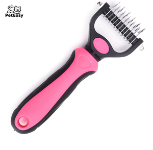 Mới hai mặt thép không gỉ Pet tóc lược với cao su thoải mái xử lý - Product Image 4