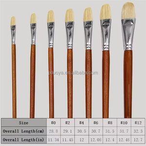 2025 mejor juego de pinceles planos de acuarela/pintura al óleo con mango rojo - Product Image 2