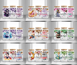 Enveloppes pour tasses en verre de haute qualité 16oz, en PET, avec décalcomanies UV DTF, motifs de dessins animés, lavables et imperméables pour mugs et tasses - Product Image 2