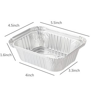 Aluminum Pans with Lids(8.3"x5.5") 2lb <b>Foil</b> Pans with Board Lids, Disposable Take Out Food <b>Containers</b> - Product Image 2