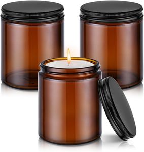 Envase de Vidrio Ámbar Oscuro de 4oz con Fondo Redondeado para Velas o Cosméticos, Frasco de Vidrio Vacío de 120ml con Tapa Metálica - Product Image 1