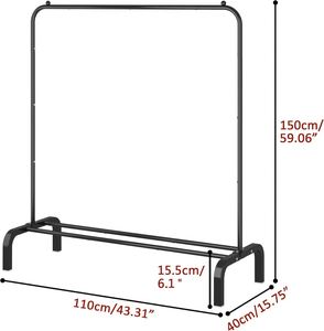 Modern Minimalist Adjustable Height Metal Living Room Coat <b>Rack</b> with Single Pole Design - Product Image 2