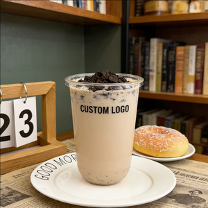 Gobelets en plastique rigide transparent de 16 oz pour thé au lait avec couvercles et pailles - Product Image 2