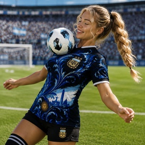 <span class=keywords><strong>Camiseta</strong></span> de Fútbol con Diseño de Argentina para Fanáticas, Versión Original 2026, Tres Estrellas, para el Hogar y para Viajes, Talla 3 - Product Image 1