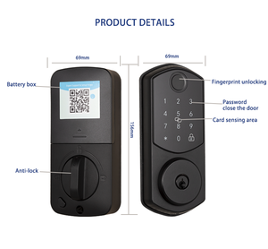 Kunci Pintu Pintar Berkualitas Tinggi, Kenop Pintu Digital, Kunci Pintu Digital Elektrik Wifi, Kunci Pintu Pintar Digital Tanpa Kunci, Kunci Digital - Product Image 6