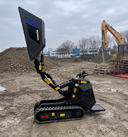 Mini-dumper chenillé portable compact 2026, économique, chuangxin, pour la construction, hydraulique, à essence, 600 kg, usine chinoise