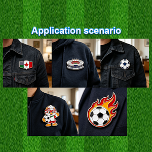 Spilla smaltata in stile anime/cartoon a tema calcio <span class=keywords><strong>mondiale</strong></span>, distintivo da risvolto per tifosi, souvenir da collezione, Campionato di calcio - Product Image 6