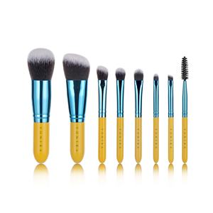 Vonira — ensemble de pinceaux de maquillage, jaunes et bleus, OEM, Mini brosses de voyage avec étiquette privée personnalisée, 8 pièces - Product Image 1