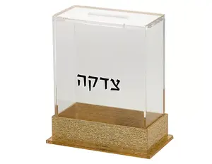 Ray Yi Tùy Chỉnh Bán Buôn Trong Suốt Chất Lượng Cao Acrylic Sang Trọng Judaica Từ Thiện Với Tiền Tặng Hộp