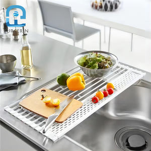 Supporto di <span class=keywords><strong>scarico</strong></span> per lavello da cucina cestello per piatti pieghevole supporto per tappetino per tende a rullo supporto separato rimovibile forte capacità portante - Product Image 2