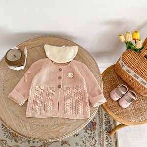 Pulls en tricot pour bébés de 0 à 3 ans, vêtements en tricot pour filles, 100% coton, <span class=keywords><strong>cardigan</strong></span> brodé - Product Image 5
