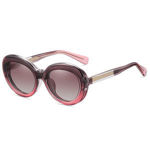 MS 81639 TR90 feminino redondo armação clip-on óculos de sol moda metal rosa moldura plástica lentes polarizadas com logotipo personalizado lente - Product Image 3