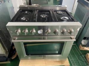 36 pouces. 5,5 Cu. Table de cuisson à gaz encastrable 6 brûleurs avec four à convection, en acier inoxydable, porte blanche, dispositif de sécurité gaz, usage domestique - Product Image 6