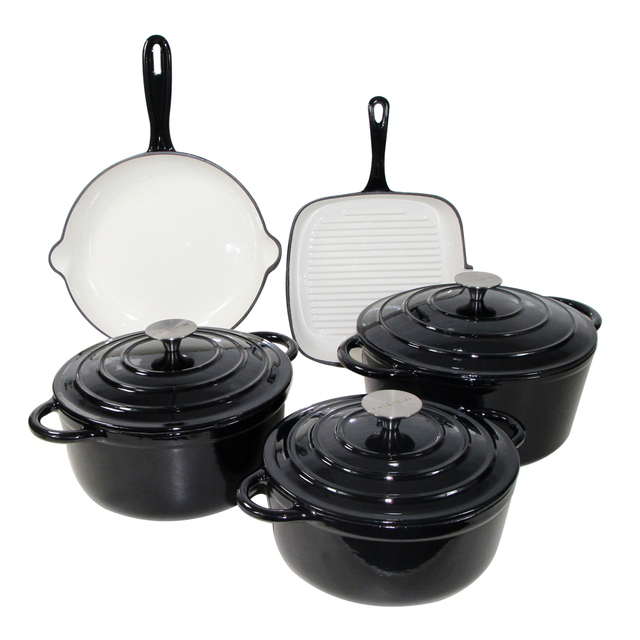 China Enamel Cast Iron Cookware Set Multi-Layer Base Multi-Function Non-Stick Frying Pan and Stew Pot for Home Kitchen Use