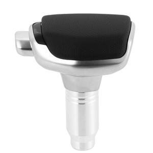 Pommeau de levier de vitesse de voiture en alliage d'aluminium, cuir perforé, design ergonomique universel - Product Image 5