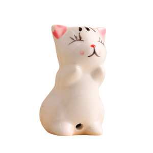 Figuras de animales de cerámica con diseño de dibujos animados, decoración de escritorio para el hogar pintada a mano, regalo para parejas, amigos, colegas - Product Image 4