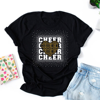 Cheer personnalisable avec coeur Glitter Rhinestone Vinyl Heat Transfer Iron pour T-shirts