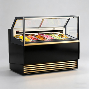 Professional 49 Inch Commercial Ice Cream Dipping Cabinet <b>Display</b> <b>Case</b> with Sliding Glass Door Air Cooling for Ice Cream Freezer - Product Image 3