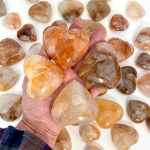 Cristal de Cuarzo Dorado Natural de Alta Calidad al por Mayor, Tallado en Forma de Corazón, Grabado, Ecológico, Curativo, Artesanal, Forma Irregular, para el Hogar - Product Image 4