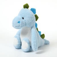 Peluche personnalisée Songshan OME avec logo par sublimation et transfert thermique, dinosaure bleu à ventre blanc, cadeau pour enfant