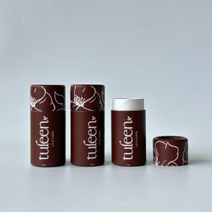 Tube en carton texturé avec logo en relief pour rouge à lèvres artisanal haut de gamme et stick déodorant - Product Image 3