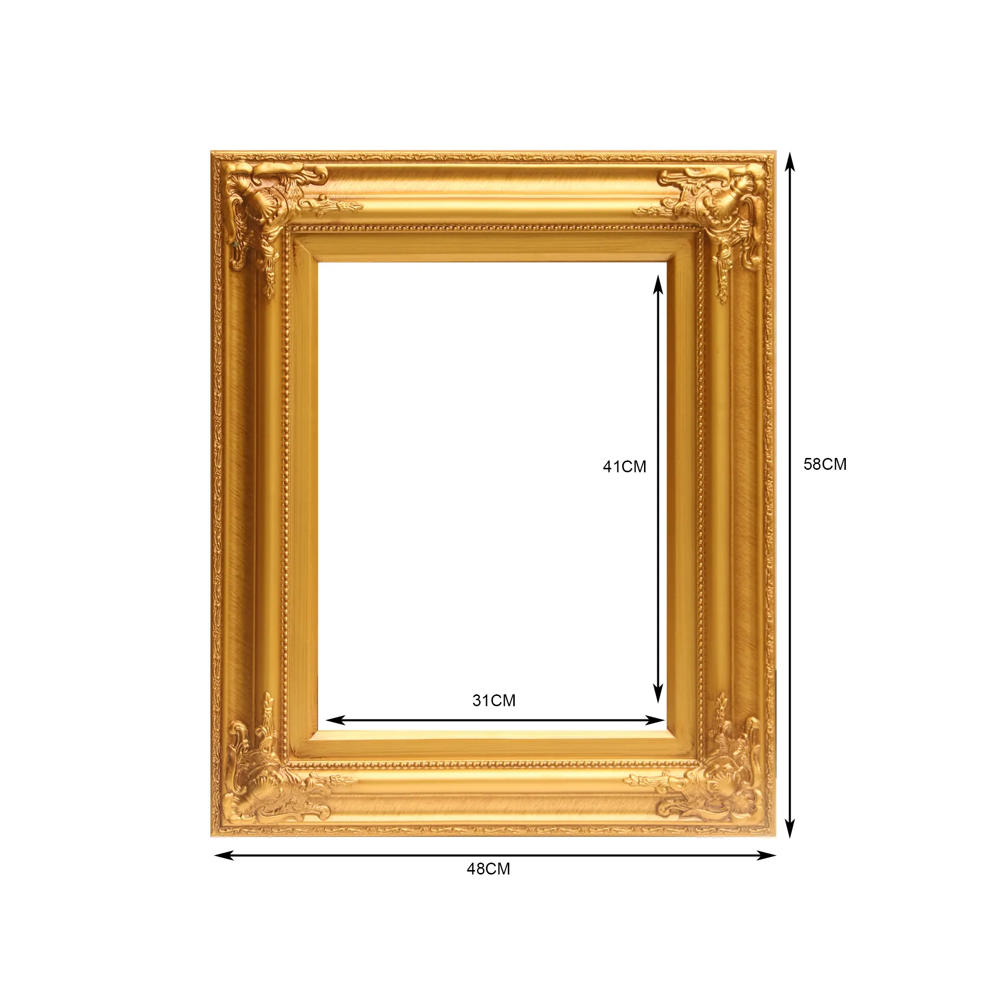 خمر الذهب العتيقة الكلاسيكية حامل خشبي الباروك كبير إطار الصورة المزخرفة للرسم
