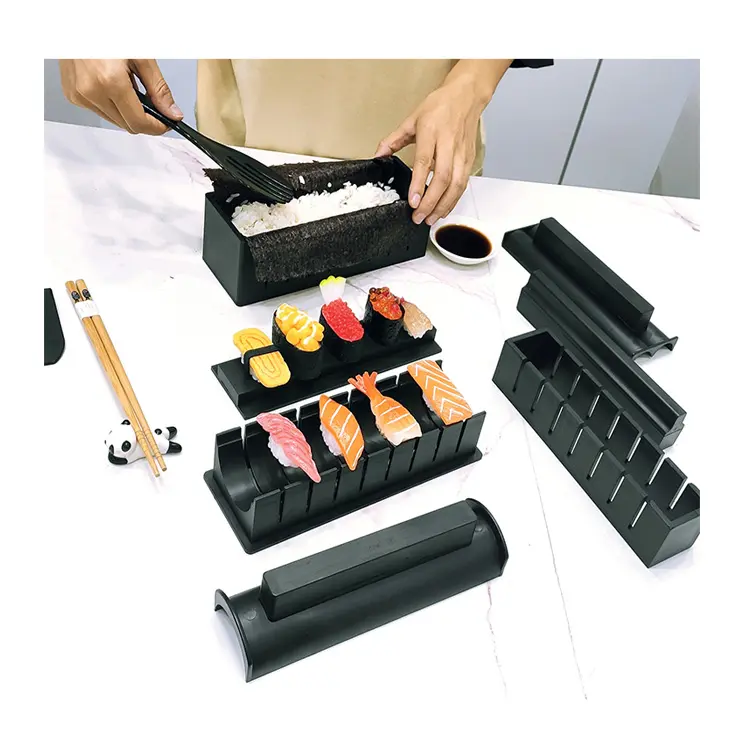 Black Home Eco-friendly BPA-free Maker All In One Making Kit Plastic Sushi Set