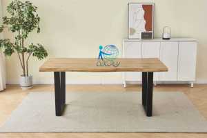 Bàn ăn lớn kiểu Bắc Âu sang trọng hiện đại, mặt bàn gỗ MDF phủ PVC - Product Image 5