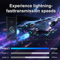 Câble coaxial 16K pour câble 2.2, gaine PVC 1m-5m, 96 Gbps, 8K 144Hz, EARC, plaqué or, pour Xbox Series X, PS5, moniteur d'ordinateur, téléviseur, projecteur