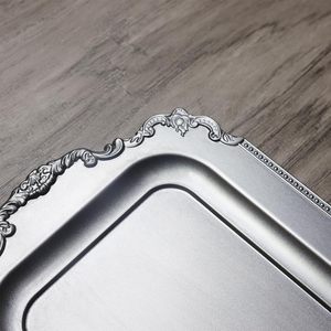 Vente chaude Vintage En Aluminium MDF En Acier Décoratif Plateau De Service Décor À La Maison Salon Table Basse Plateau De Service Alimentaire - Product Image 4