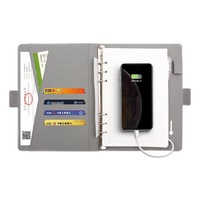 ZM D'affaires A5 Point Noir Journal Numérique Doublé Effaçable Cahier Intelligent Bloc-Notes Avec cahier de Banque De Puissance banque de puissance