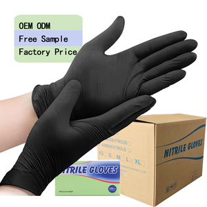 Gants jetables en <span class=keywords><strong>nitrile</strong></span> noir 5 mil, sans latex, sans poudre, texture lisse, non stériles, taille <span class=keywords><strong>L</strong></span>, 100 unités - Product Image 1