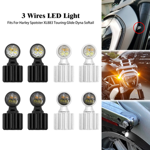 Feu Stop <span class=keywords><strong>Clignotant</strong></span> LED Moto Avant Arrière Universel Mini Lampe pour <span class=keywords><strong>Harley</strong></span> Sportster XL Touring pour Yamaha pour BMW - Product Image 1