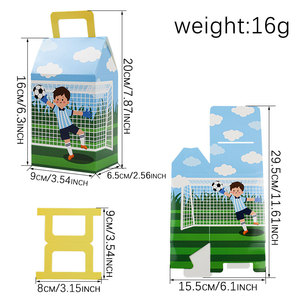 Boîte en papier pour cadeaux et friandises sur le thème du football pour enfants avec poignée, boîte à bonbons pour la décoration de célébrations sportives - Product Image 2