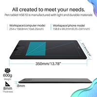 Tablette graphique numérique interactive Huion HS610 avec stylet, prise en charge des téléphones et PC, tablette d'écriture électronique EMR