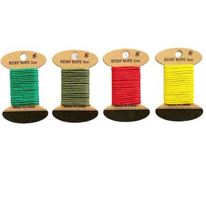 Cordon en chanvre ciré de 2 mm pour le bricolage, idéal pour sacs, vêtements, chaussures, textiles de maison – Cordon rond en chanvre ciré en stock - Product Image 1