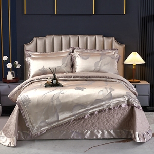 Parure <span class=keywords><strong>de</strong></span> <span class=keywords><strong>lit</strong></span> <span class=keywords><strong>de</strong></span> luxe bleue en jacquard, nouveau design, pour mariage, taille King, avec housse <span class=keywords><strong>de</strong></span> couette et 2 taies d'oreiller - Product Image 2