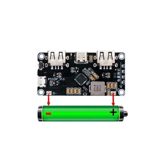 IP5328P Dual USB 18650 Battery Charger Tpye-c Module 3.7V to 5V 9V 12V Step up Fast Quick Charger Circuit Board QC2.0 QC3.0