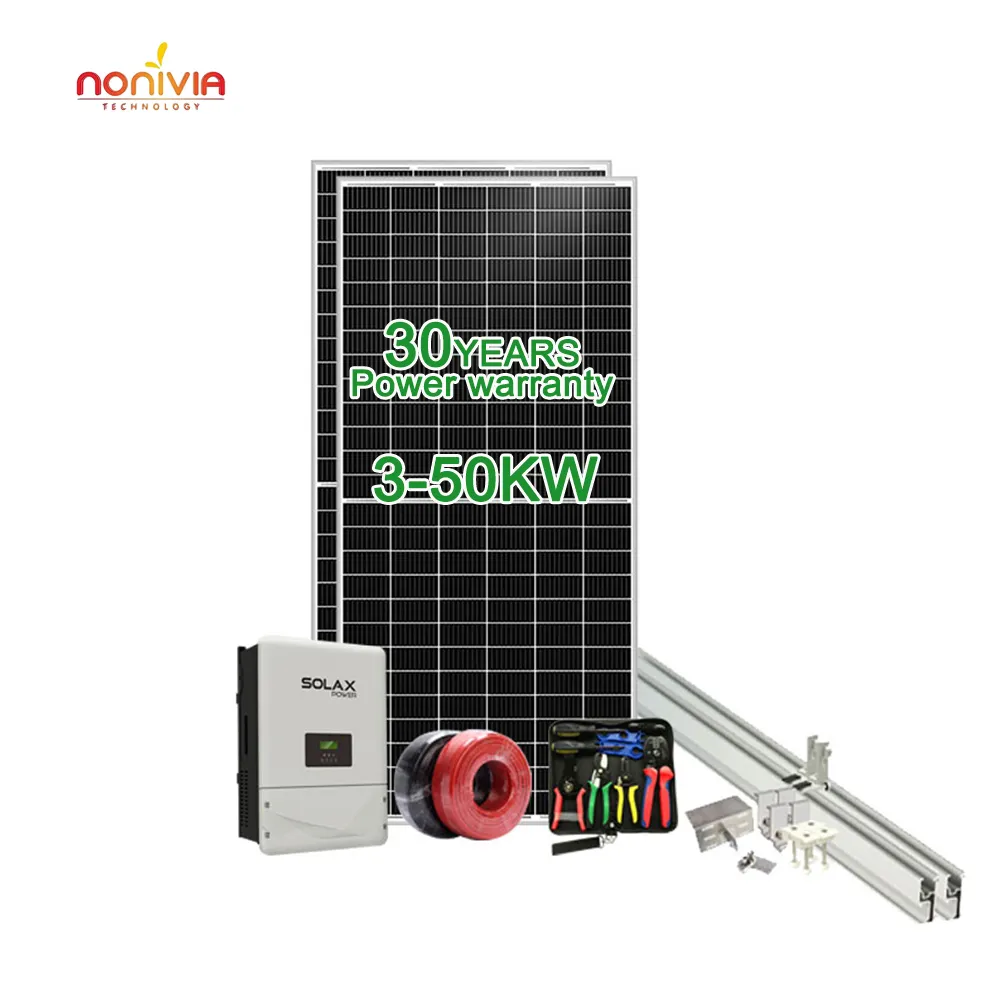 NONIVIA best electric solar panel system set house commercial solar system on grid 20kw 25kw 30kw 40kw 50kw