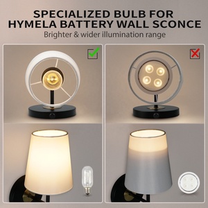 Lampe murale rechargeable C01 avec abat-jour en tissu, lampe murale sans fil classique nordique E26 LED pour hôtel, lampe de couloir - Product Image 5